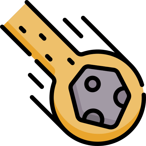 Meteorite education asteroid space icon