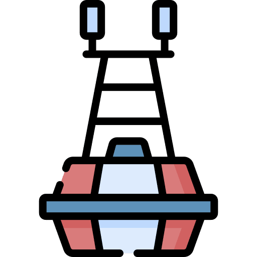 Tsunami detector signaling emergency icon