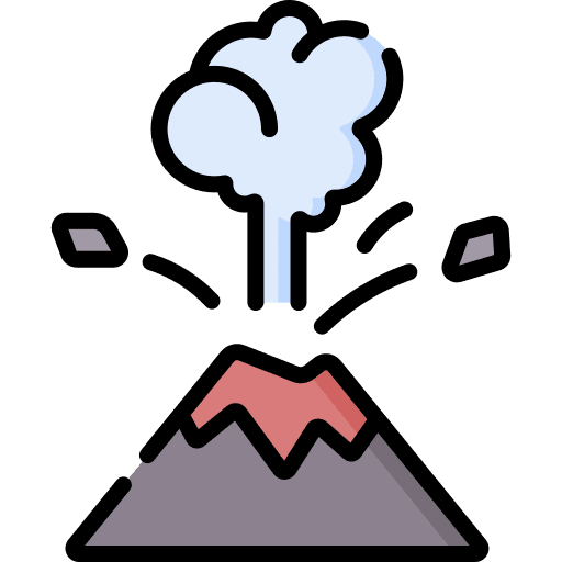Volcano dangerous natural disaster natural icon