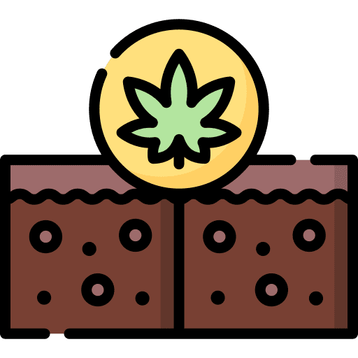 Brownie chocolate drug hemp icon