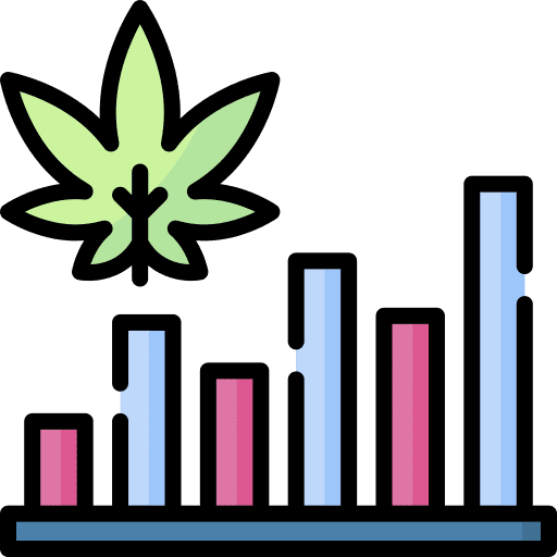 Diagram graph hemp marijuana icon