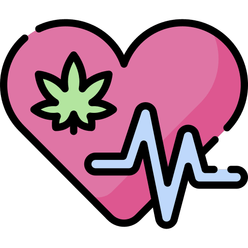 Heart rate cbd healthcare and medical cannabis icon