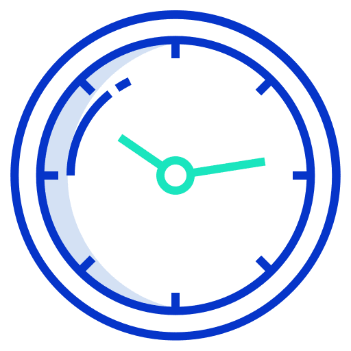 Clock time watch time and date icon