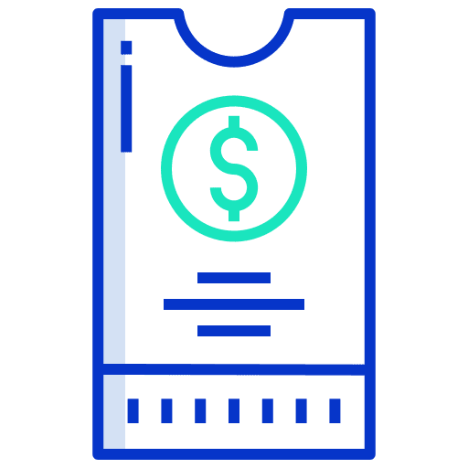 Ticket invoice dollar symbol payment icon