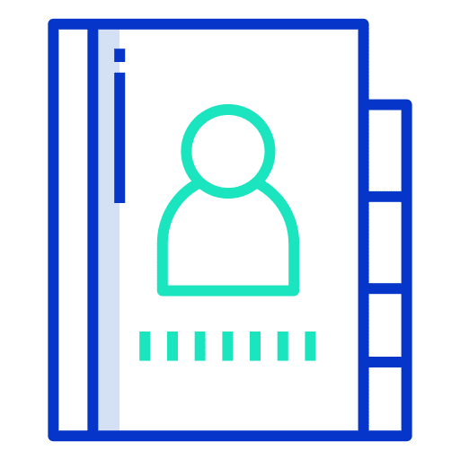 Contacts book notebook communications contact list icon