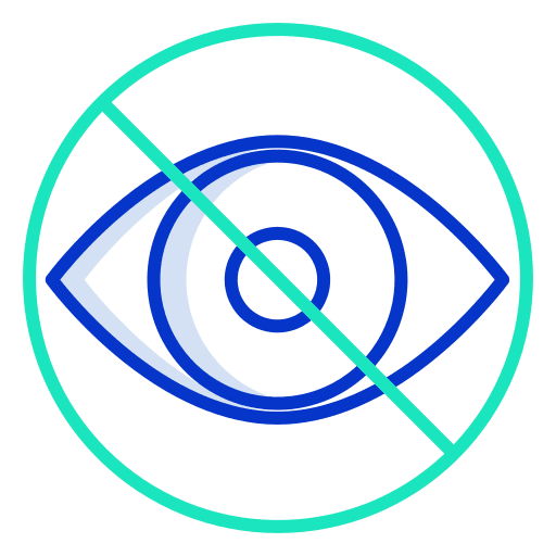 Hide view interface hide icon