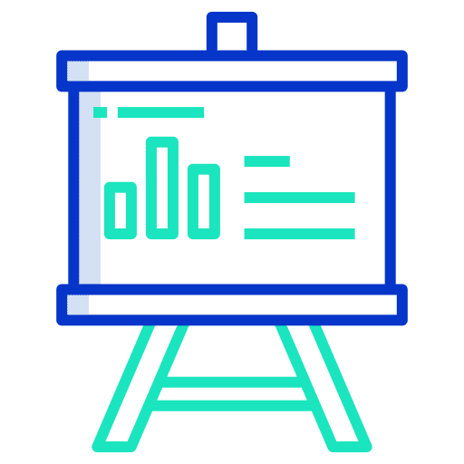 Presentation screen bars graphic icon