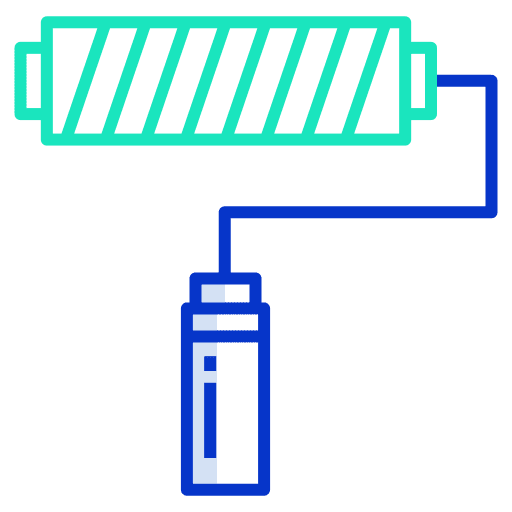 Roller construction and tools roller art and design icon