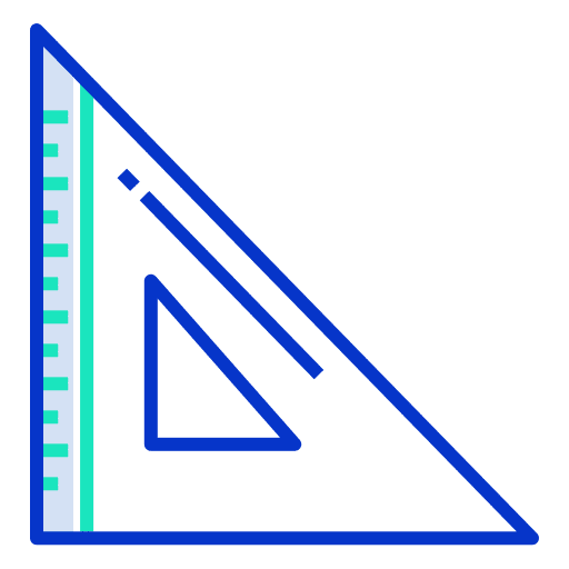 Set square square ruler measure edit tools icon