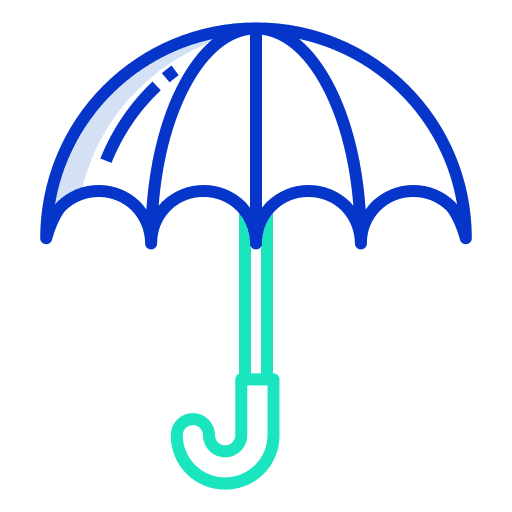 Umbrella protection rain tools and utensils icon