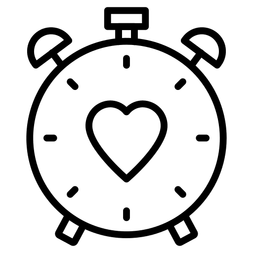 Alarm clock alarm clock heart clock icon