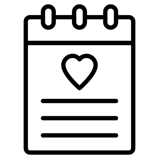 Diary diary heart love icon