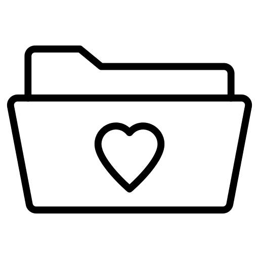 Folder storage files and folders heart icon