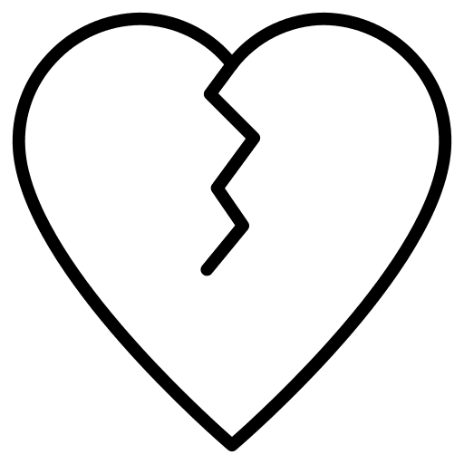 Heartbroken heartbroken broken love and romance icon