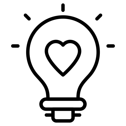 Light bulb heart light bulb bulb icon