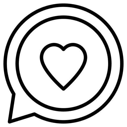 Chat heart romantic love icon