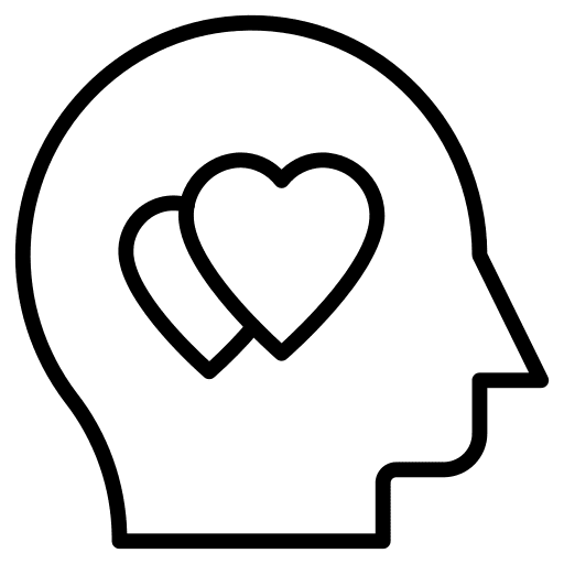 In love hearts head love icon
