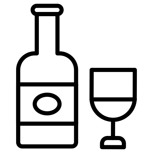 Wine glass wine wine bottle birthday and party icon