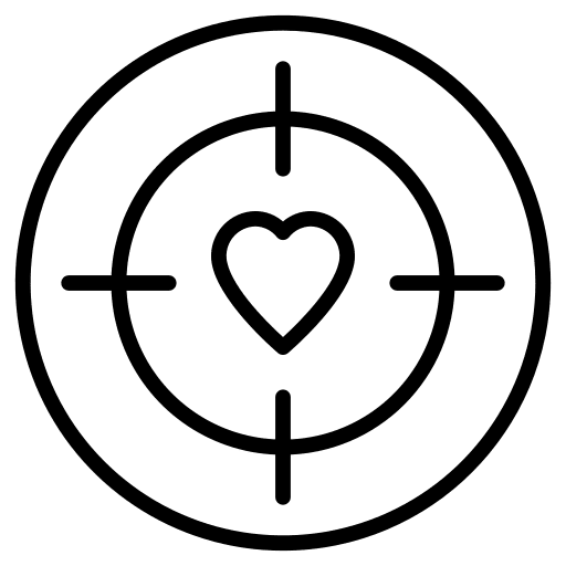 Aim heart aim love icon