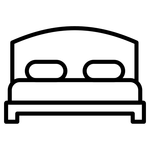 Bed bedroom sleep double bed icon