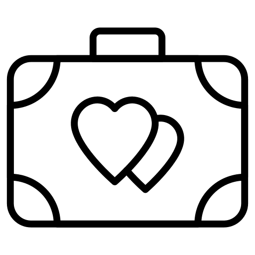 Briefcase love and romance briefcase honeymoon icon