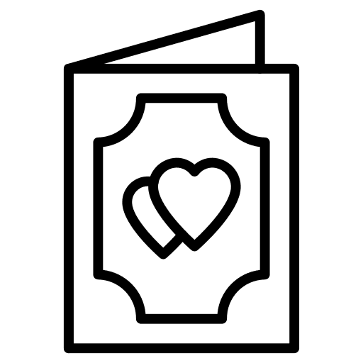 Greeting card greeting card heart love and romance icon