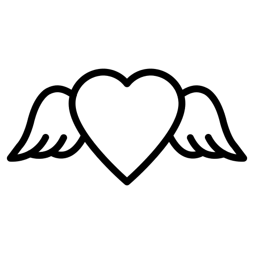 Heart wings wings heart romantic icon