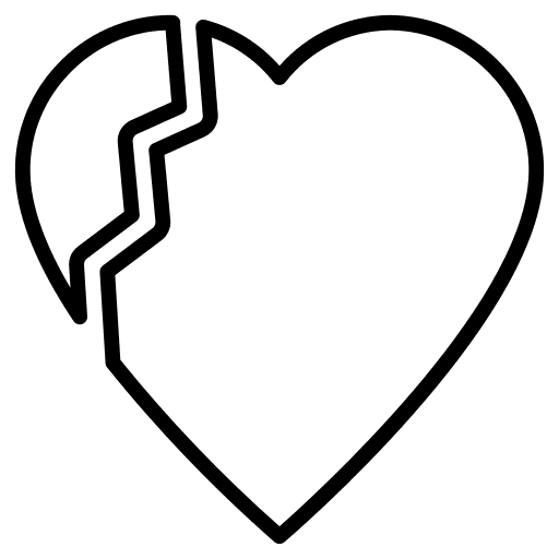 Heartbroken love and romance heartbreak heartbroken icon