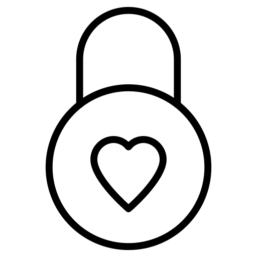 Lock heart love and romance locked icon