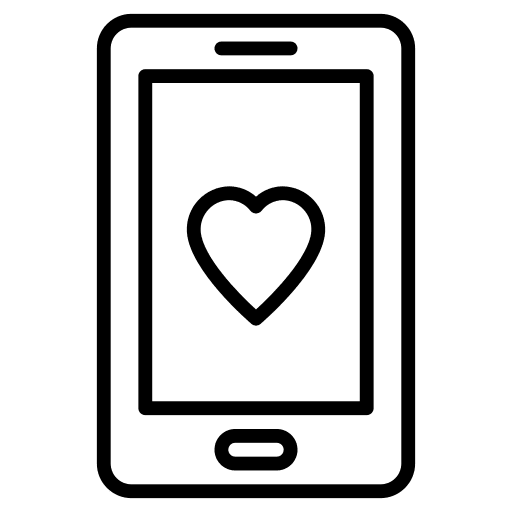 Mobile phone love message dating app communications icon