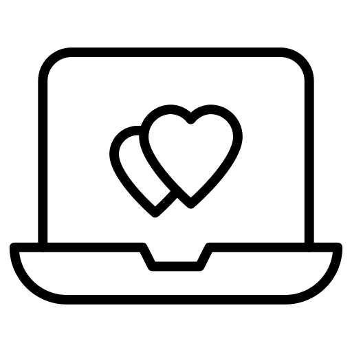 Online dating hearts love and romance online dating icon