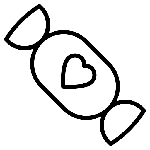 Toffee candy heart food and restaurant icon