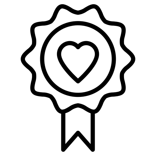 Award heart winner love icon