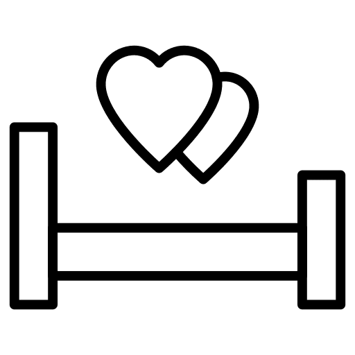 Bedroom bed bedroom love and romance icon