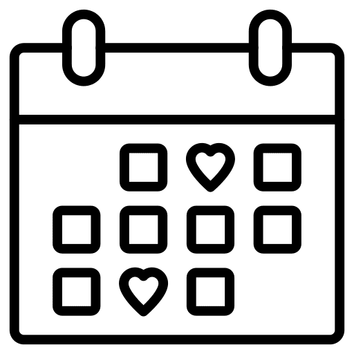 Calendar time and date calendar wedding icon