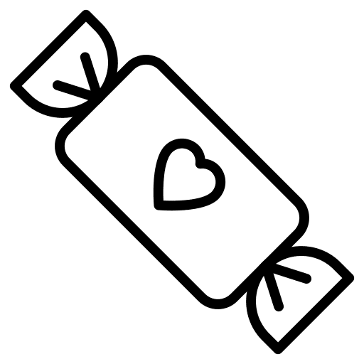 Candy heart sweet love and romance icon