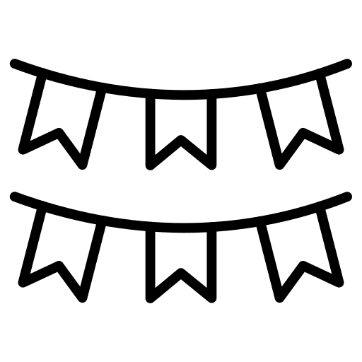 Garlands party flags decoration icon