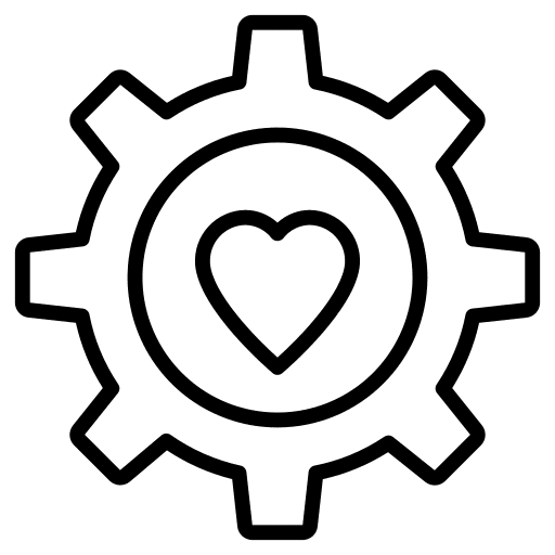 Settings love heart settings icon