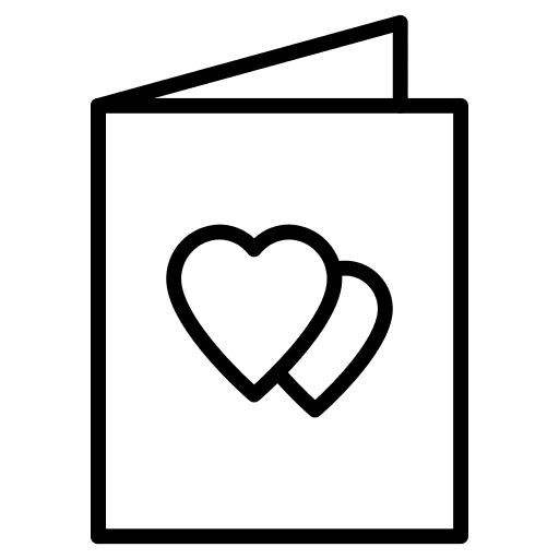 Card communications romantic love and romance icon