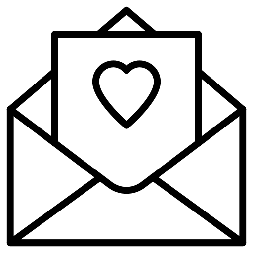 Email heart message love and romance icon