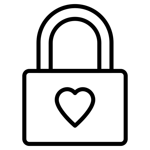 Lock lock love and romance heart icon