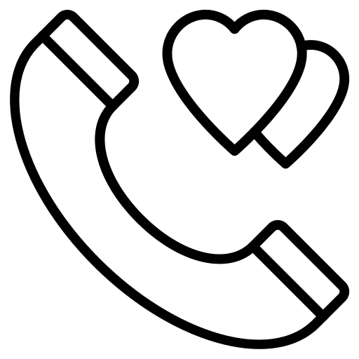 Phone call love and romance call phone receiver icon