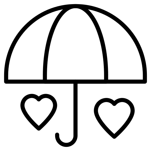 Umbrella hearts umbrella love and romance icon