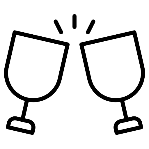 Wine glass birthday and party wine glass food and restaurant icon