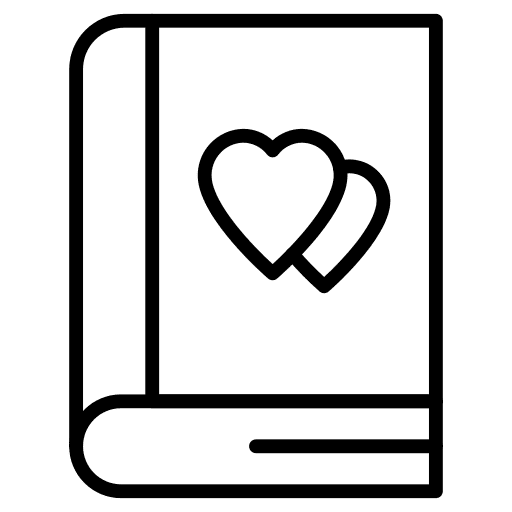 Book story book hearts icon