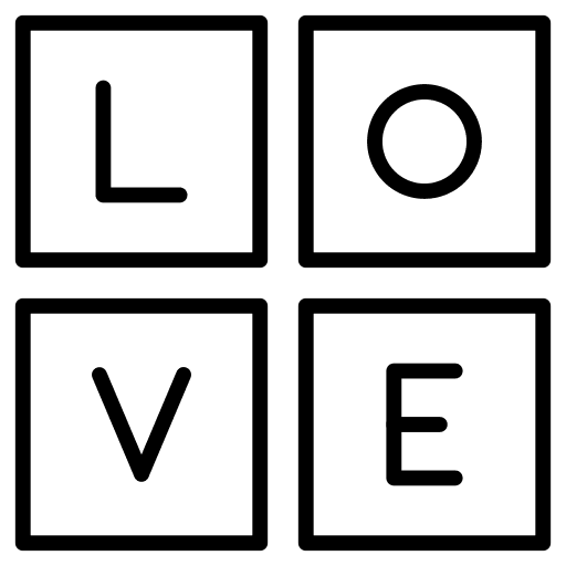 Love loving love and romance blocks icon