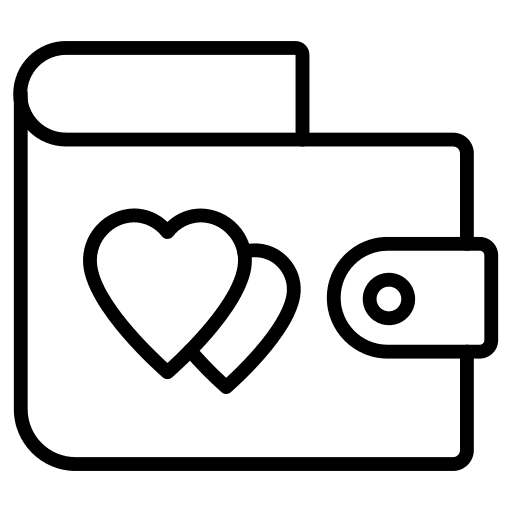 Wallet wallet heart business and finance icon