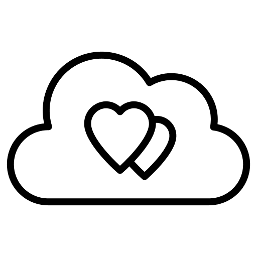 Cloud weather cloud hearts icon