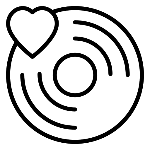 Dvd cd love and romance bluray icon