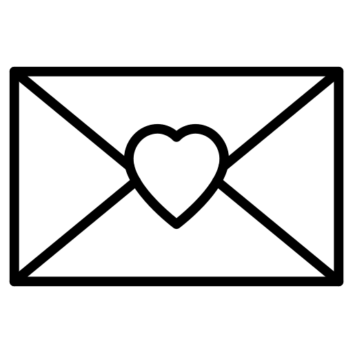 Love letter love and romance communications heart icon